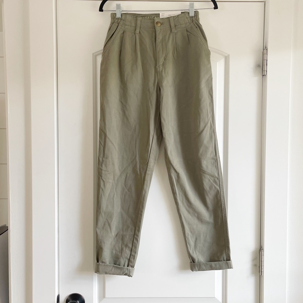 American Eagle Mom Pant Olive Green - 0 - Picture 4 of 7